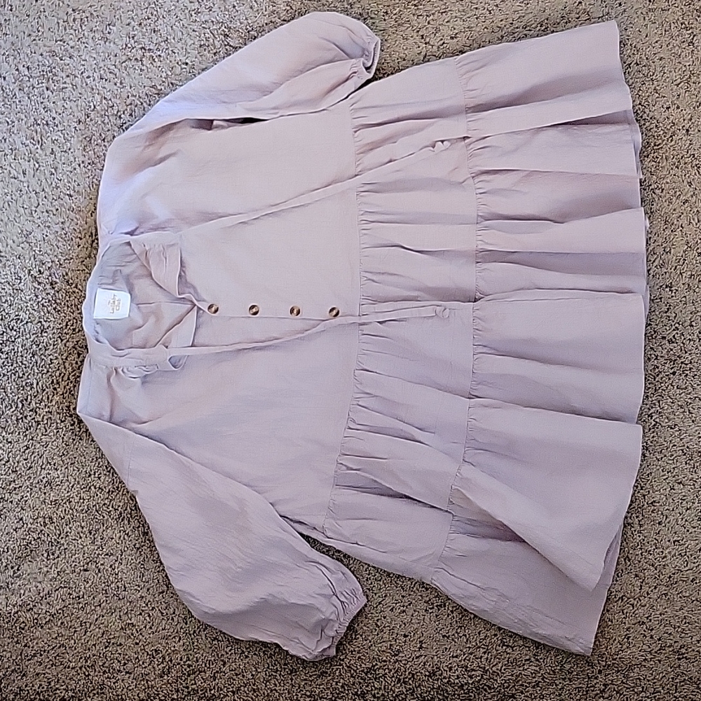 The Lullaby Club Avalon Smock Lavender Purple Baby Doll Dress XSmall